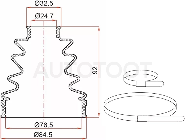Пыльник шруса внутренний TOYOTA GAIA 98-02/SSANGYONG ACTYON 06-/REXTON 01-18 - Артикул ST1050061 - Производитель Sat - Фото, Отзывы, Цены