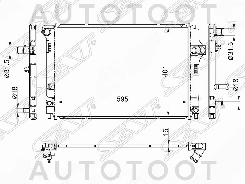 Радиатор охлаждения 1NZ-FXE -  для TOYOTA AQUA, TOYOTA YARIS, TOYOTA VITZ