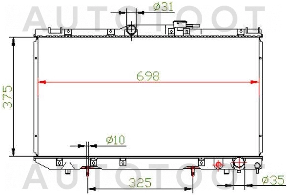 Радиатор охлаждения AT (дизель) -TY0002CT190 Sat для TOYOTA CALDINA, TOYOTA CARINA, TOYOTA CARINA E, TOYOTA CORONA