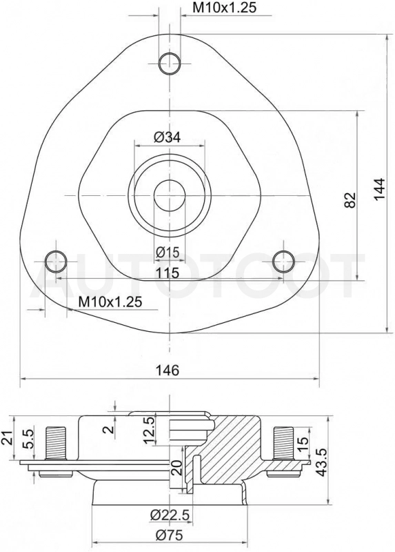 Опора передней стойки -ST4860932170 Sat для TOYOTA VISTA, TOYOTA VISTA ARDEO