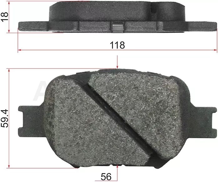 Колодки тормозные (Спереди) Toyota Allion (T260) 07-16 / Caldina (T240) 02-07 / Corolla (E120) 00-07 / Corolla Fielder (E120) 00-06