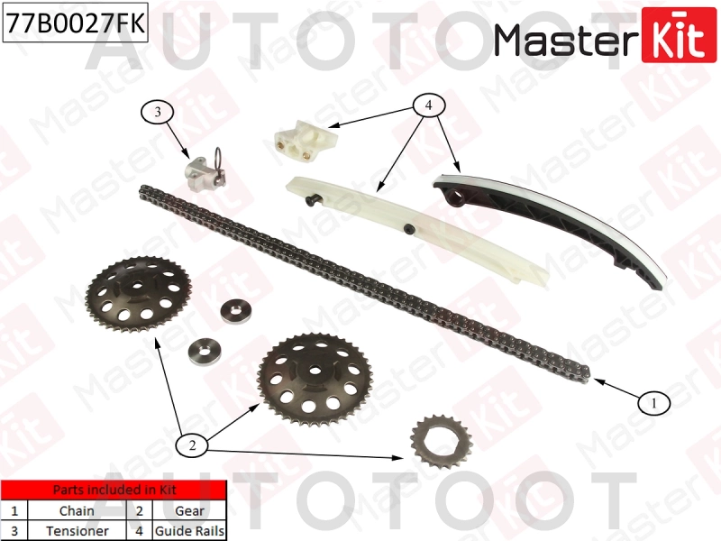 Комплект ГРМ 1.4 -77B0027FK MasterKit для VOLKSWAGEN GOLF