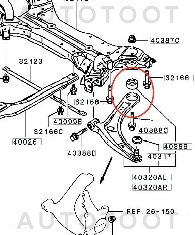 Сайлентблок переднего нижнего рычага задний -STMN184133 Sat для MITSUBISHI COLT, MITSUBISHI OUTLANDER, CITROEN C-CROSSER, MITSUBISHI LANCER, MITSUBISHI ASX