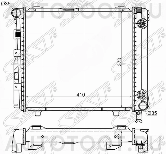 Радиатор охлаждения, АКПП, бензин M102/111, без кондиционера -1025890SX Stellox для MERCEDES E-CLASS