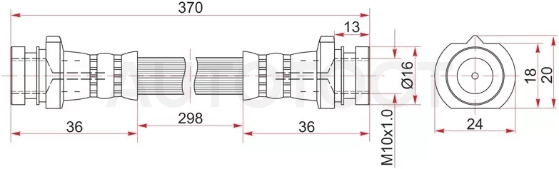 Шланг тормозной передний (Таиланд) NISSAN ATLAS/CONDOR 81- LH=RH