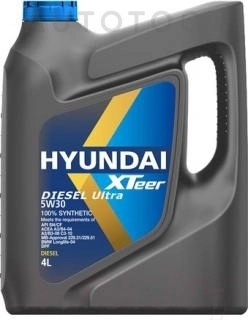 5W-30 Масло моторное синтетическое "Diesel Ultra 5W-30", 4л - Артикул 1041222 - Производитель Hyundai Oilbank - Фото, Отзывы, Цены