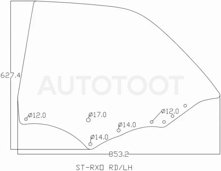 Стекло боковое опускное (Сзади/ Слева/ Цвет зеленый) Toyota Mark II (X100) 96-00
