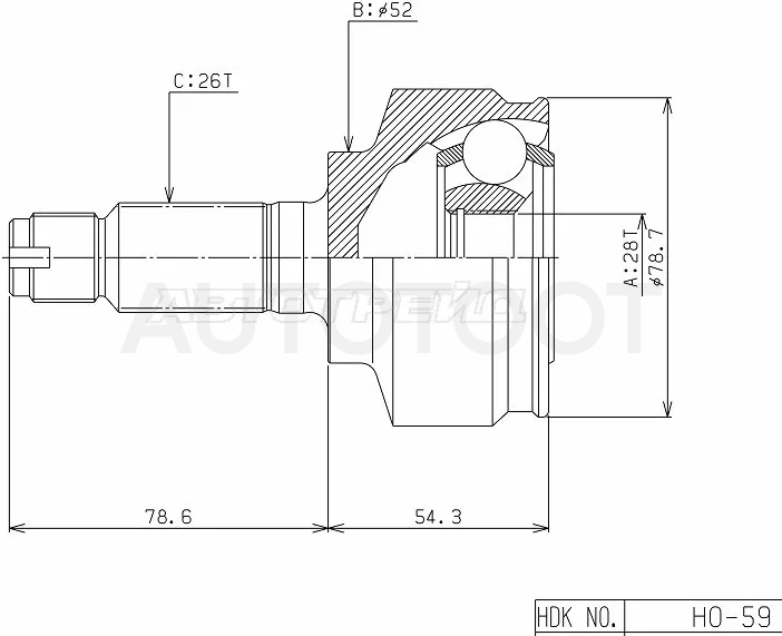 Шрус (Спереди/ Наруж) Honda Fit 01-13 / Fit Shuttle 11-15