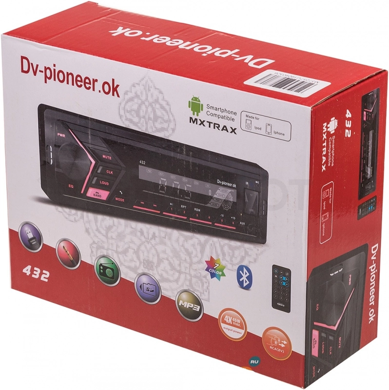 Pioneer Автомагнитола Pioneer.ok 432 с Bluetooth - Артикул 432PIONEEROK - Производитель Pioneer - Фото, Отзывы, Цены