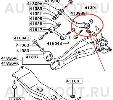 Сайлентблок задней верхней поперечной тяги наружный -MABCU20UP Febest для MITSUBISHI AIRTREK, MITSUBISHI LANCER, MITSUBISHI OUTLANDER