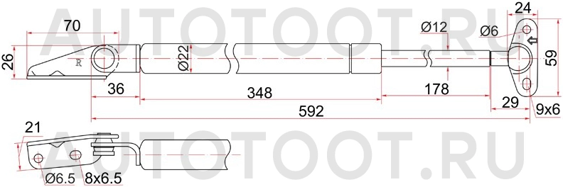 Амортизатор крышки багажника правый, универсал -ST6895019795 Sat для TOYOTA COROLLA