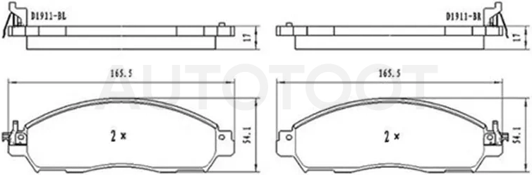 Колодки тормозные (Спереди) Nissan Leaf 17-22 / Serena 16-22 / Dongfeng DF6 22- / Nissan e-NV200 14- / NV200 09