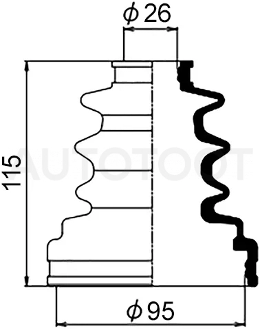Пыльник ШРУСа наружный HILUX KDN1##/LN1##/RZN168/173 01-05/HIACE/REGIUSACE KDH2##/TRH2## 07-13/DYNA/