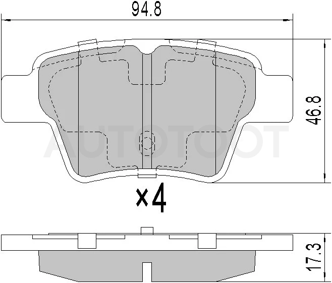 Колодки тормозные (Сзади) Citroen C4 04-11 / Fiat Bravo 07-11 / Peugeot 207 06-09 / 307 01-08 / 408 12-22