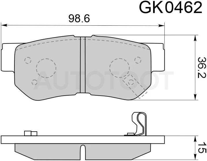 Колодки тормозные (Сзади) Hyundai Elantra 00-12 / Santa Fe 00-12 - Артикул GK0462 - Производитель Ctr - Фото, Отзывы, Цены