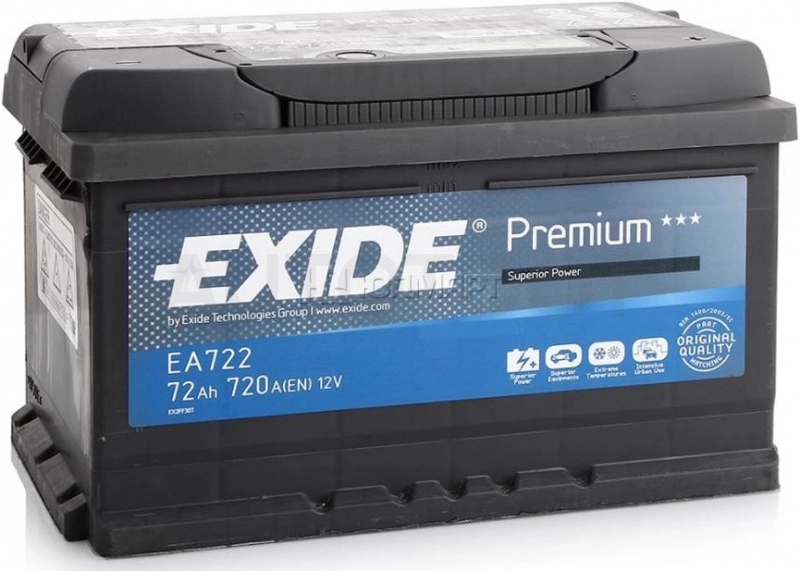 Аккумулятор EXIDE 72Ah 720A обратная полярность(-+)