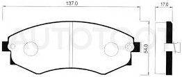 Колодки тормозные передние -PKA002 Pmc для HYUNDAI ELANTRA, HYUNDAI SONATA, NISSAN PRAIRIE JOY