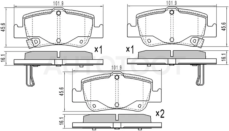 Колодки тормозные (Сзади) Toyota Corolla (E150,E180) 06-19 / Auris 06-18
