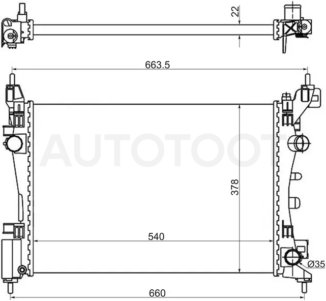 Радиатор Opel Corsa 06-14 / Fiat Grande Punto 06-11
