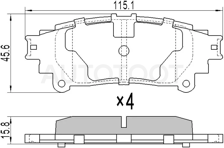 Колодки тормозные (Сзади) Lexus RX 08-15 / Toyota Crown 12-22 / Lexus IS 08-16 / Toyota Highlander 13- / Mark X 09-19 / Sienna 10-20 / Sienta 03-06