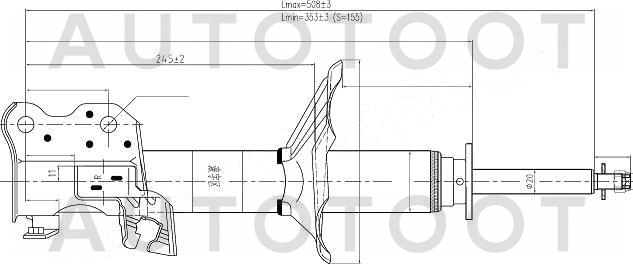 Амортизатор передний правый -JAS0071 Just Drive для NISSAN ALMERA, NISSAN PULSAR, NISSAN SUNNY