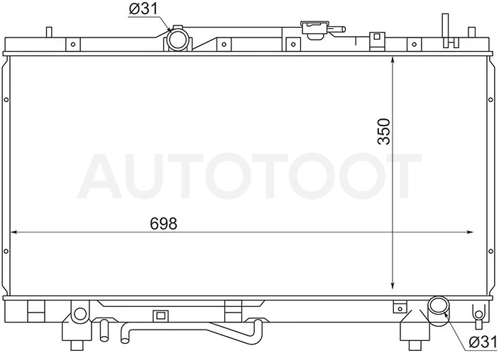Радиатор Toyota Caldina (T190,T210) 92-02 / Carina (T210) 96-01 / Corona Premio 96-01