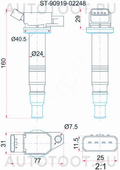 Катушка зажигания TOYOTA 2AZ-FE 05- / 1AZ-FSE / 1NZ-FE 04- -BRIC147 Brave для TOYOTA CAMRY, TOYOTA COROLLA, TOYOTA AVENSIS, TOYOTA HIGHLANDER, TOYOTA YARIS, TOYOTA VITZ