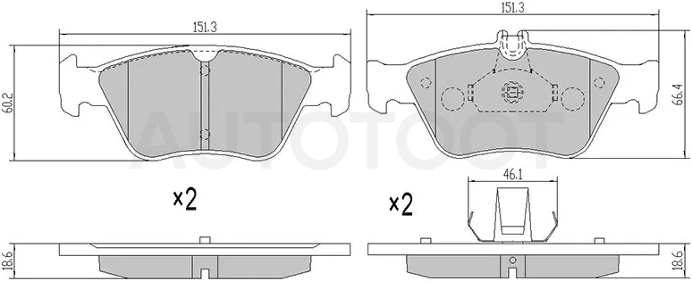 Колодки тормозные (Спереди) Mercedes-Benz C-Class 93-01 / E-Class 95-03 / CLK-Class 97-02 / SLK-Class 96-04