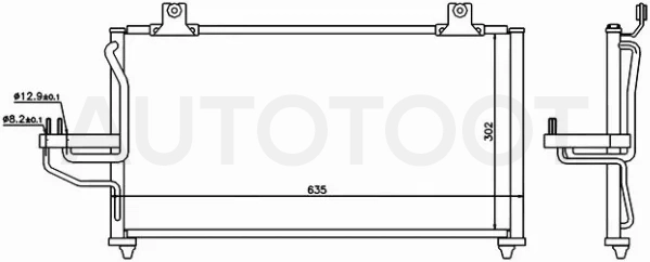 Радиатор кондиционера Kia Sephia 96-04 / Shuma 97-01