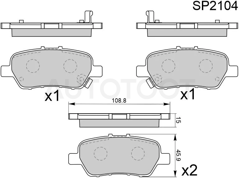 Колодки тормозные (Сзади) Honda Civic 11-17 / Stepwgn 05-09