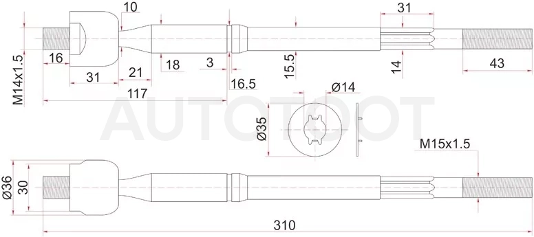 Тяга рулевая TOYOTA NOAH 2WD 01 - Артикул ST4550380003 - Производитель Sat - Фото, Отзывы, Цены