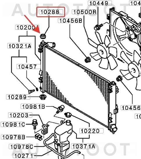 Втулка крепления радиатора верхняя -STMR597328 Sat для MITSUBISHI ASX, MITSUBISHI OUTLANDER, MITSUBISHI LANCER, MITSUBISHI DELICA, MITSUBISHI GALANT