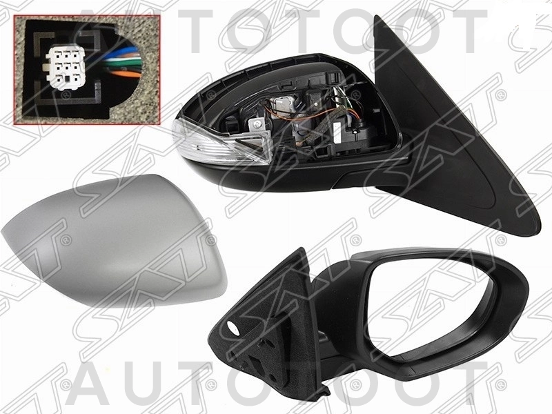 Зеркало правое (регул-ка, складное, обогрев, поворот, 9конт.) -  для MAZDA 3 (AXELA)