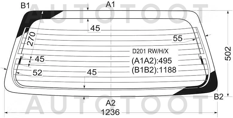 Стекло заднее (крышка багажника) с обогревом -  для MAZDA 2 (DEMIO)
