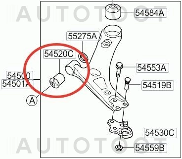 Сайлентблок переднего нижнего рычага передний -DB68107 Miles для KIA SPORTAGE, HYUNDAI IX35