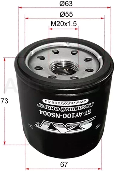 Фильтр масляный NISSAN QG#, MR20DE, QR20,25, SR20,VQ 20,25, HR#