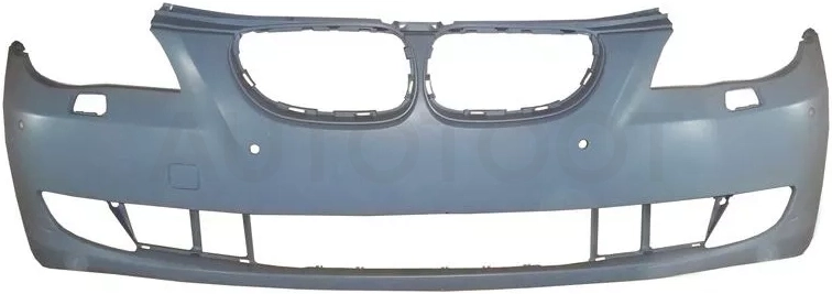 Бампер передний BMW 5-Series 07-10 (Под омыватели фар/ Под сонары(парктроники))