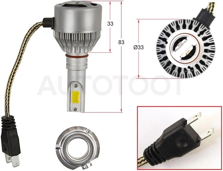 Лампа светодиодная комплект LED H7 36W/3800LM