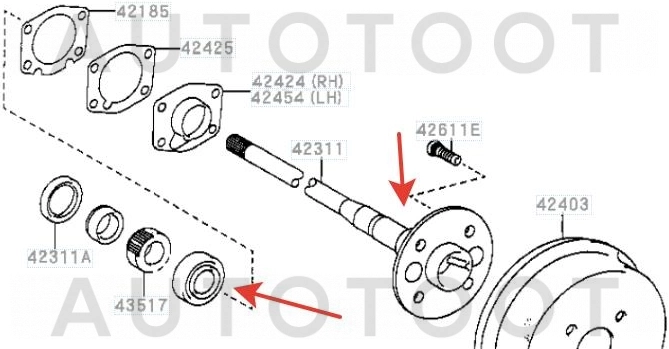 Подшипник задней полуоси 4WD -ST0442112011 Sat для TOYOTA FUN CARGO, TOYOTA VITZ, TOYOTA YARIS, TOYOTA TERCEL, TOYOTA CORSA, TOYOTA YARIS VERSO