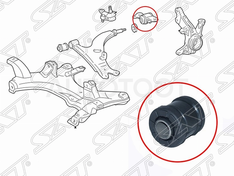 Сайлентблок переднего рычага задний (без кронштейна) -ASB0110 Avantech для TOYOTA RAV4