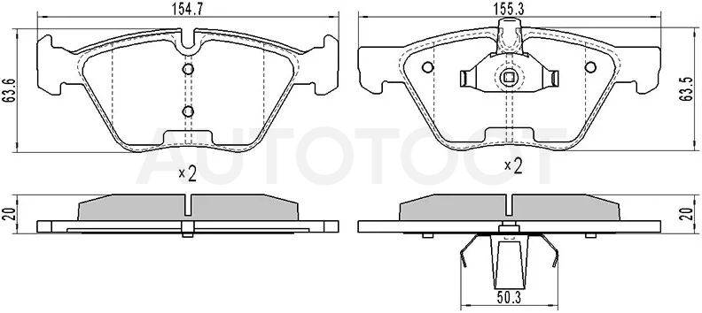 Колодки тормозные (Спереди) BMW 3-Series 05-14 / 5-Series 03-10 / X1 09-15 / Z4 09-17