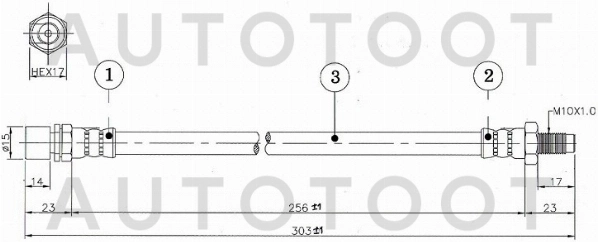 Шланг тормозной передний -JBH0435 Just Drive для TOYOTA LITE ACE NOAH