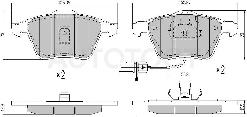 Колодки тормозные (Спереди) Audi A4 00-09 / A6 97-10 / A8 99-10 / A6 allroad quattro 00-12
