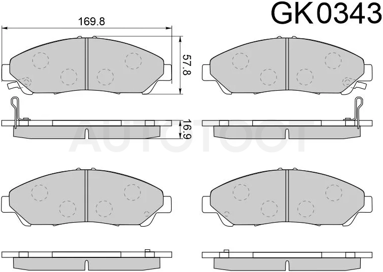 Колодки тормозные (Спереди) Acura MDX 06-16 / ZDX 09-13 / Honda Pilot 08-15
