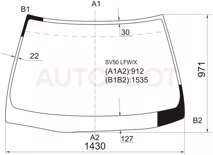 Стекло лобовое Toyota Vista 98-03 / Vista Ardeo 98-03
