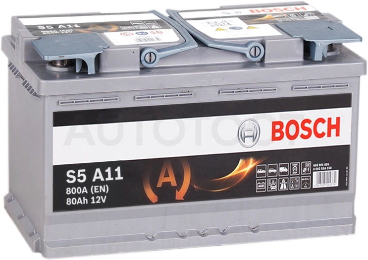 Аккумулятор BOSCH AGM 80Ah 800A обратная полярность(-+)