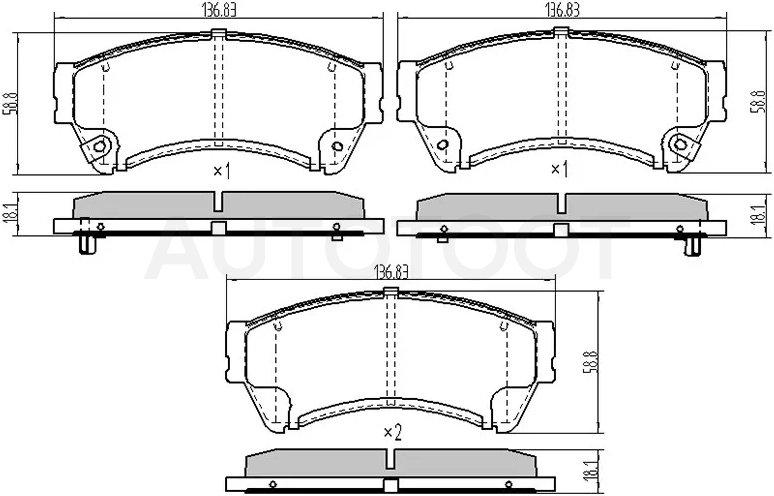 Колодки тормозные (Спереди) Ford Fusion 02-12 / Mazda 6 07-12 / Atenza 07-12