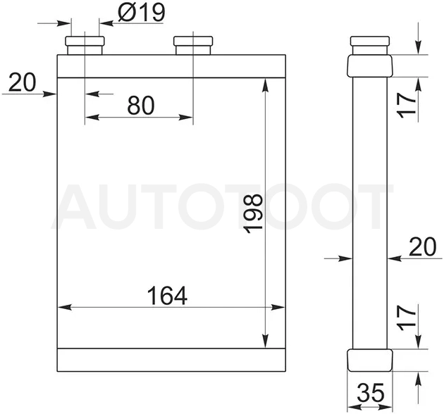 Радиатор отопителя салона Mitsubishi Lancer 02-10 / Outlander 02-09 - Артикул STDTU13950 - Производитель Sat - Фото, Отзывы, Цены