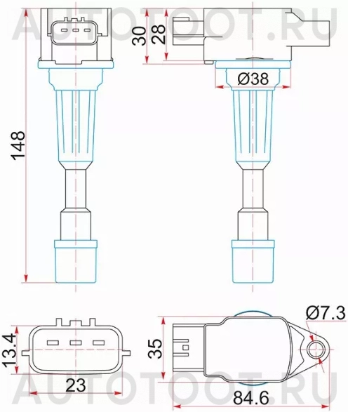 Катушка зажигания 1.6L -ST1630008 Sat для MAZDA 3 (AXELA)