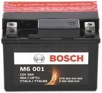 Аккумулятор BOSCH 3Ah 40A обратная полярность(-+)